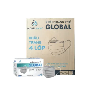 Khẩu Trang Y Tế 4 Lớp Global Mask Xám